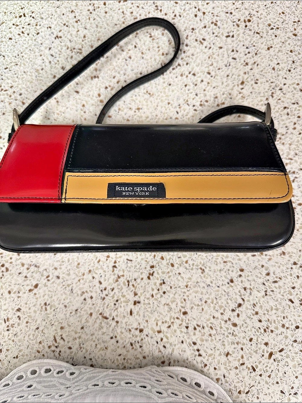 Kate Spade Color Block Shoulder Bag in Black & Red